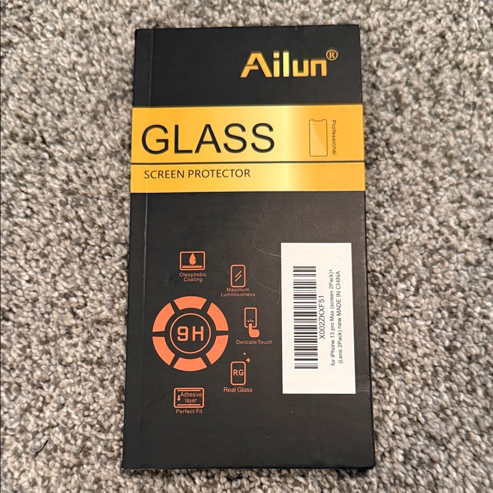 Ailun Black and Orange Glass Screen Protector 13 pro max
